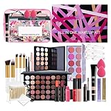 kinrguiyuez Makeup Full Kit - Makeup Kit für Frauen mit Kosmetiktasche - Wasserdichte und lang...