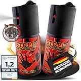 2 x Wilhelm Pfefferspray 40 ml Tierabwehr Selbstverteidigung CS Gas KO Spray hochdosiert (ca. 2 Mio....