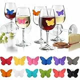 Marjoramy 12pcs Glasmarker Silikon,Glasmarkierer,Party Weinglas Marker,Wiederverwendbare...