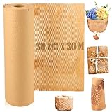 Wabenpapier Verpackungsmaterial, 30 cm x 20 M Wabenpapier Rolle, Verpackungsrolle für Umzüge, den...