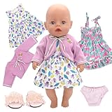 Xerteam Puppenkleidung für 14-16 Inch Baby Puppen, 2 Sets Sweet Outfits Frack Mantel Hausschuhe...