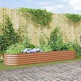Owoxanthellate Garten-Hochbeet aus bräunlichem Stahl 320 x 80 x 44 cm Modernes Design Robuste...