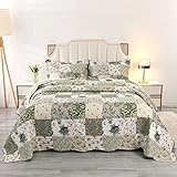 Qucover Patchwork Tagesdecke Bettüberwurf für Doppelbett 220x230cm aus Polyester Sofadecke leicht...