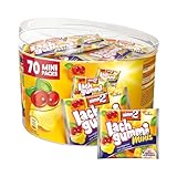 nimm2 Lachgummi Minis Runddose – 1 x 735g (70 Mini Packs) – Fruchtgummi mit Fruchtsaft und...