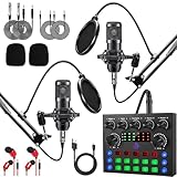 Podcast Mikrofon Bündeln für 2, ALPOWL Audio-Interface mit Nierencharakteristik BM800 Mikrofon...