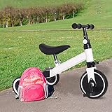 2 in 1 Kinder Dreirad & Laufrad & Balance Bike mit verstellbarem Sitz und Lenker, Kinder Tricycle...