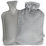 ICEHOF Wärmflasche mit Bezug - 2L Wärmflasche mit Bezug flauschig Wärmeflasche Bettflasche...