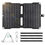 GlamPiece 15W Solarpanel Faltbar mit 2 USB Solar Ladegerät, IP67 Wasserdicht Tragbar...