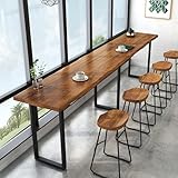 Kneipentisch aus Massivholz mit natürlichem Rand – lange Bartheke für Flur, Fenster, Bar