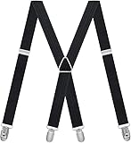 SWKJ Hosenträger Herren, X-Form, mit starken Metall-Clips, robuste Hosenträger, Einstellbar und...