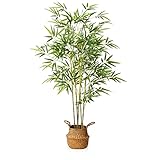 Kazeila Kunstpflanze Bambus Groß 140cm Kunstbaum Künstliche Pflanzen im Topf für Dekoratives...