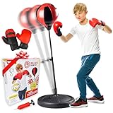 Whoobli Kinder Boxsack mit Boxhandschuhen | Verstellbarer Boxsack für Kinder von 3-10 Jahren mit...