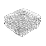 ehozirta Dual Air Fryer Rack for Dehydrating 3pcs Stackable Dehydrator Racks Stainless Steel Basket...