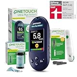 OneTouch Ultra Plus Reflect® Blutzuckermessgerät Set – Starterset Diabetes mmol/L – Inkl. 40...