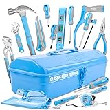 Hi-Spec 33 teiliges blaues Werkzeugset für Anfänger mit Metall Werkzeugkoffer. Komplettes Werkzeug...