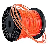 Bosuya Trimmerfaden Trimmer Schnur Rasen Mähfaden 2,4 mm x 100m Orange Rot 5-Kant Mähfaden Nylon...