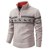 Generic Herren Pullover, Warmer Norweger Pullover für Männer, Winterpullover, Strickpullover mit...