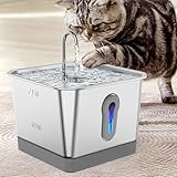 Haustierbrunnen, 3.5L Edelstahl Smart Automatischer Katzenwasserbrunnen mit App, Leiser...