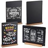 BESTOOL 4 Stück Kreidetafel, Tisch Kreidetafel mit Sockel Doppelseitige Buffet Schilder...