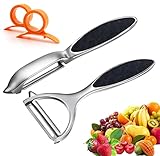 Leaflai Schäler - 2Pcs Sparschäler Set Premium Edelstahl Y & I-förmiges Drehbares Gemüsemesser...