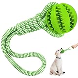 Hundespielzeug Ball mit Seil, Wurfspielzeug Hunde Ball mit Schnur, Hundespielzeug Ball Ø 7cm,...