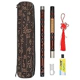 Walfront Bambusflöte D-Key Dizi Bitter Bambusflöte für Anfänger mit Schriftzug Körper 8 Jahre...