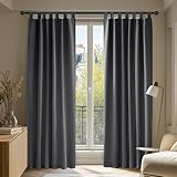 Deconovo Verdunklungsvorhänge Schlaufen 2er Set H175 x B140 cm Gardinen Blickdicht Wohnzimmer...