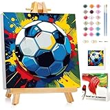 Fußball Malen Nach Zahlen Kinder mit Rahmen, Fußball Malen Nach Zahlen Kinder ab 5 6 7 8 9 10...