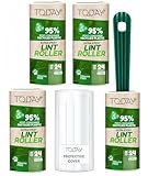 Today - Fusselrolle 4 Rollen mit 1 Abroller + Deckel, 95% recyceltes Material - 24 Lagen Lagen...