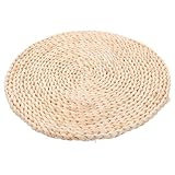 jojofuny Natürliches Geflochtenes Rattan Sitzkissen 30X30cm Rundes 15cm Dickes Bodenkissen für...