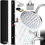 KESSER® Solardusche 40 Liter Solar Gartendusche inkl. Metall-Duschablage & Schutzhaube | warmes...