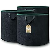 GardenGloss® Pflanzsack (3 Stück) - 60L Pflanztasche aus Vliesstoff - Pflanzentasche für...