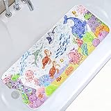 Moocuca rutschfeste Kinder Badewannenmatte (100x40CM), Meerestier Bild Badematte mit 200...