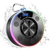 Dyurwa Wasserdichter Bluetooth Duschlautsprecher mit Zeitanzeige, IPX7 Waterproof Shower Speaker,...