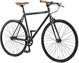 BIKESTAR Singlespeed 700C 28 Zoll City Stadt Fahrrad Fixie | 53 cm Rahmen Rennrad Retro Vintage...