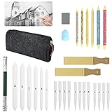 LANSKYLAN Papierwischer Bleistift Set Verwischerstift Verblender Stift Zeichnen 24pcs Papier Stifte...