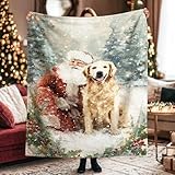 Weihnachtsmann-Überwurfdecke, festlicher Hund, Schnee, Weihnachten, rot, pelzig, flauschig,...