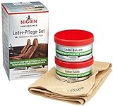 NIGRIN Performance Leder-Pflege-Set mit Balsam, Seife, Schwamm und Mikrofaser-Tuch, für...