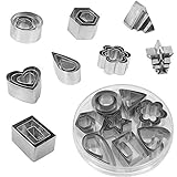 ZNewYear Ausstechformen-Set, 24 Stück Mini-Ausstechformen, Edelstahl, Fondant, DIY, Backen,...