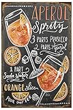 BA Market Vintage Blechschild Aperol Spritz 20 x 30 cm Wandschild für Café Bar Home Retro...