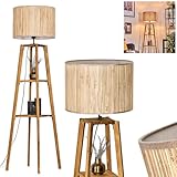 Stehleuchte Bongal, Stehlampe aus Holz/Seegras in Naturfarben, Leuchte im skandinavischen Design mit...