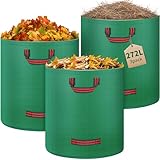 FOYIOLRU 3 x 272L Gartensack Laubsack Gartenabfallsack Groß Selbststehend UV-Beständig Wasserdicht...