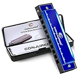 Conjurer Blues Mundharmonika C-Dur Anfänger& Kinder Blues Harp C 10-Loch Diatonische Harmonika...