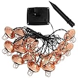 Kronabelle Marokkanisches Eisenwerk, Kupfer-Lampenschirm, solarbetriebene Metall-Lichterkette für...