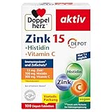 Doppelherz Zink 15 + Histidin + Vitamin C -15 mg Zink als Beitrag für die normale Funktion des...