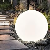 etc-shop Solarlampen für Außen Kugel Gartenleuchte Erdspieß Kugelleuchte Solar 30 cm LED...