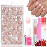 Falsche Nägel Tips Set - 240 Stück Französisch Falsche Nägel Zum Aufkleben - 15 Größen Weiß...