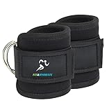 Schwarze Ankle Straps für Kabelzug – Robuste Knöchelriemen für Krafttraining, Beinübungen –...