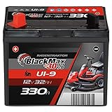 BlackMax Rasentraktor Batterie 12V 32Ah 330A (Pluspol links) - U1-9 +30% Starterbatterie (12 Volt)...