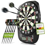 Juskys Elektronische Dartscheibe mit 32 Spielen & 359 Varianten, LCD-Display, USB-C, Pfeile &...